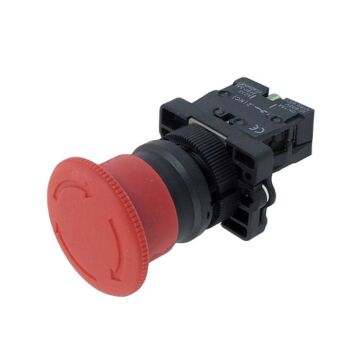 Pulsador tipo seta d.22,5mm nc 600vca