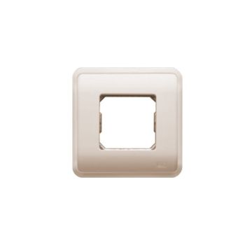 Placa con bastidor + marco para 1 módulo ancho o 2 estrechos de color beige