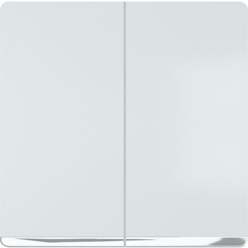 Miro, tecla doble embellecedor cromo, blanco polar