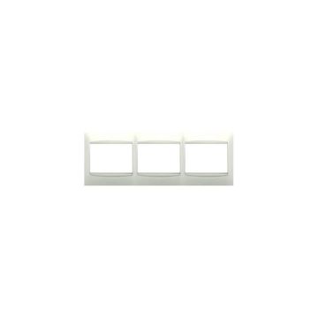 Placa de 3 elementos horizontal estándar serie coral blanca