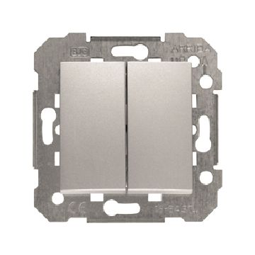 Viva, pulsador de persianas, plata luna