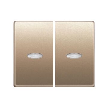 Mega, juego teclas doble interruptor /doble conmutador, con señalizador, bronce niebla