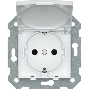 Viva, schuko, tapa abatible, proteccion de seguridad, viva, blanca sin garras 16 a 250 vac