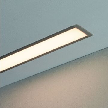 Perfil aluminio gris 2 metros empotrado 35mm ancho válido para 2 tiras led
