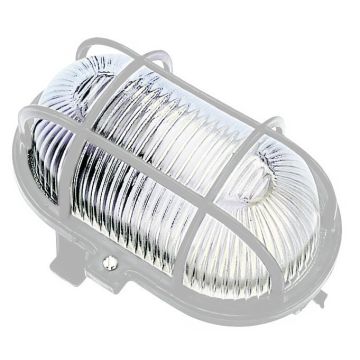 Aplique oval 60w rejilla blanco