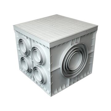 Arqueta 550x550x500mm c/tapa ciega gris-10 salidas