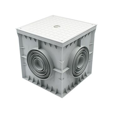 Arqueta 300x300x300mm c/tapa ciega gris-4 salidas
