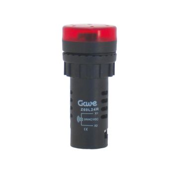 Zumbador sonoro luminoso 24v rojo