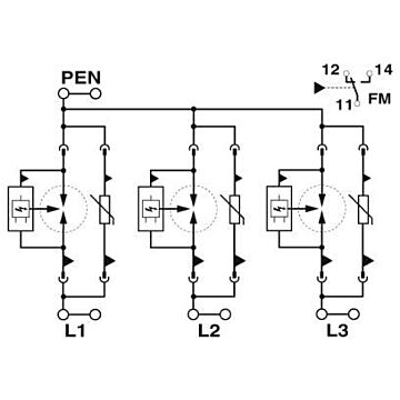 Descargador combinado contra rayos y sobretensiones de tipo 1+2 especial