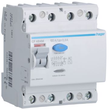 Interruptor diferencial 300ma 4p 100a