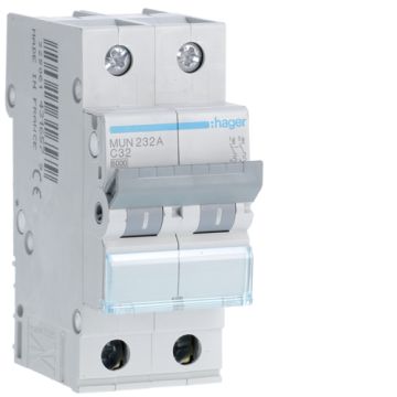 Interruptor automático 2p 32a curva-c 6ka