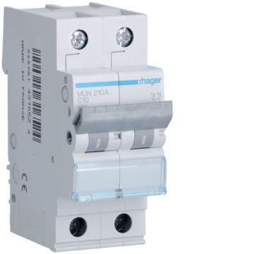 Interruptor automático 2p 10a curva-c 6ka