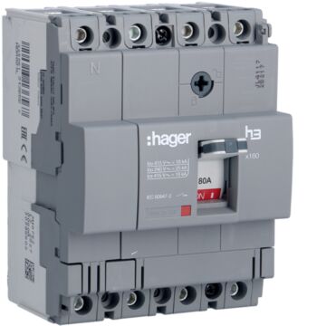 Interruptor automático x160 4p4d 18ka 80a tm fijo