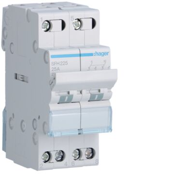 Conmutador modular 2p 25a común arriba i-ii