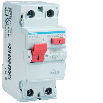 Interruptor diferencial mn 30ma 2p 40a