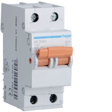 Interruptor automático mn 1p+n 32a curva-c