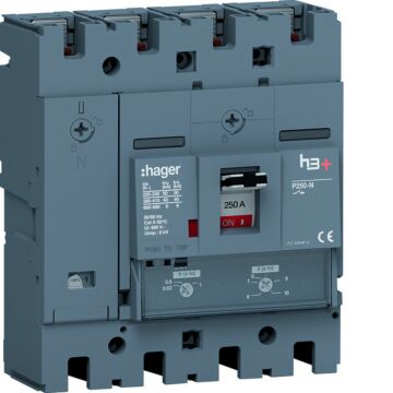 Interruptor automático caja moldeada h3+ p250 4pn0-100% 250a 40ka relé tm