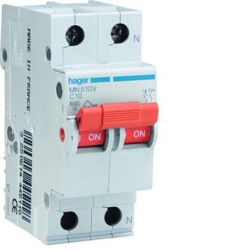 Interruptor automático mn 1p+n 10a curva-c