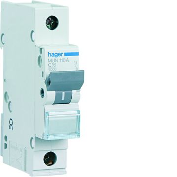Interruptor automático 1p 16a curva-c 6ka
