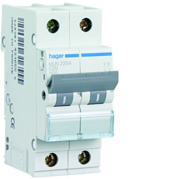 Interruptor automático 2p 20a curva-c 6ka