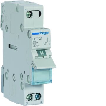 Conmutador modular 1p 25a común arriba i-0-ii