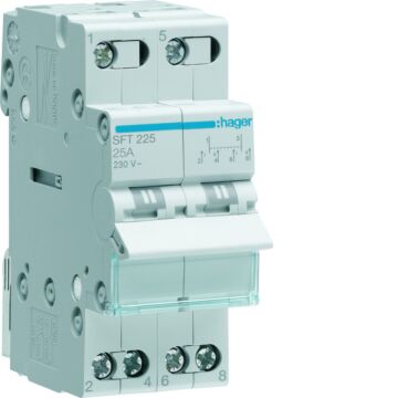 Conmutador modular 2p 25a común arriba i-0-ii