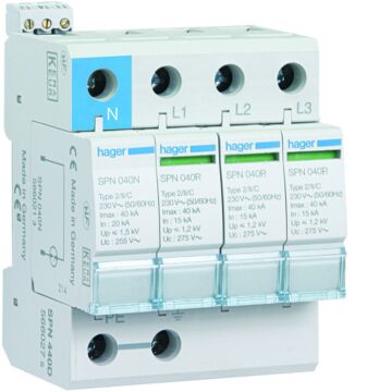 Limitador sobretensión 3p+n 40ka con contacto auxiliar
