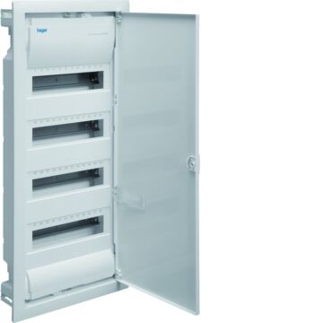 Caja empotrar con 48 módulos 4 filas golf vu puerta opaca blanca
