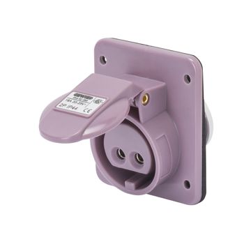 Base fija de empotrar a 10° - ip44 - 2p 16a 20-25v 50-60hz violeta - s r  - conexionado de tornillo