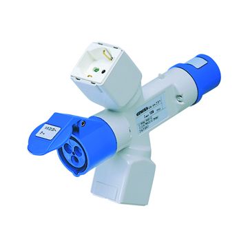 Adaptador ic 2p+t 230v-unel/2xbivalente