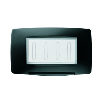 Placa estanca standard italiano - 4 módulos ip55 - negro - chorusmart
