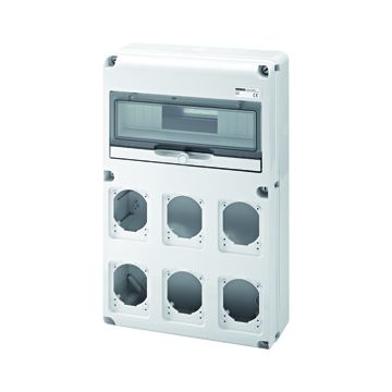 Cuadro q-din14 6 bases 16/32a ip65