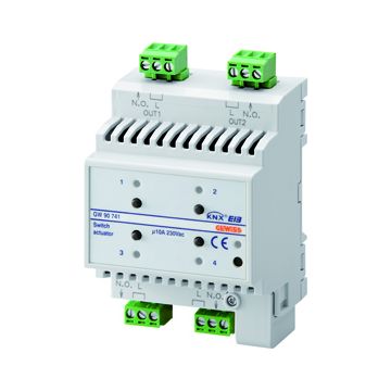 Accionador 4 canales 10ax knx-carril din