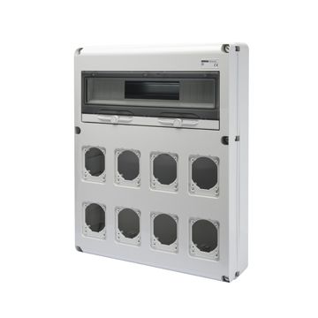 Cuadro q-din20 8 bases 16/32a ip65