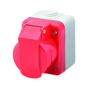 Base industrial de pared a norma iec 309 - 3p+t - 400v - ip44 - gris ral 7035