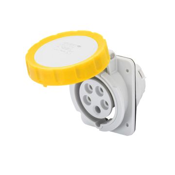 Base fija de empotrar a 10° hp - ip66/ip67 - 2p+t 16a 100-130v 50/60hz - amarillo - 4h - conexionado de tornillo