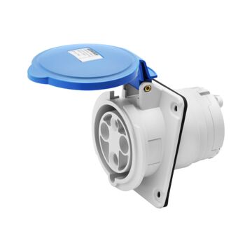 Base fija de empotrar a 10° hp - ip44/ip54 - 2p+t 63a 200-250v 50/60hz - azul - 6h - apriete indirecto