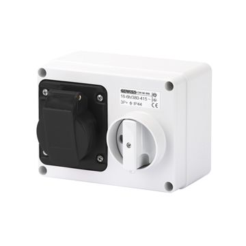 Base fija interbloqueadas horizontal - con fondo - sin base portafusibles - 3p+t 16a 480-500v - 50/60hz 7h - ip44