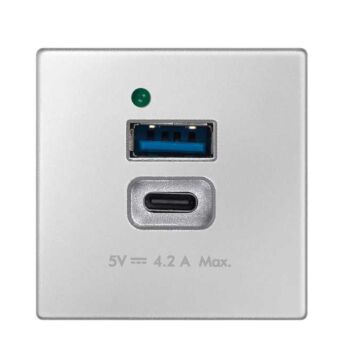 Cargador 2xusb k45 tipo a+c 5vdc 4,2a al