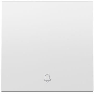 Tecla individual para pulsador con grabado campana basculante blanco mate simon 360