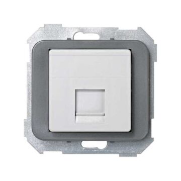 Adaptador 1 conector rj amp gris simon 75
