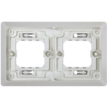 Marco para cajas de empotrar de 2 elementos horizontal gris simon aqua