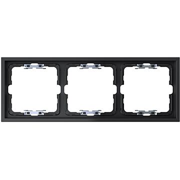 Marco para 3 elementos negro mate con alineador simon 360