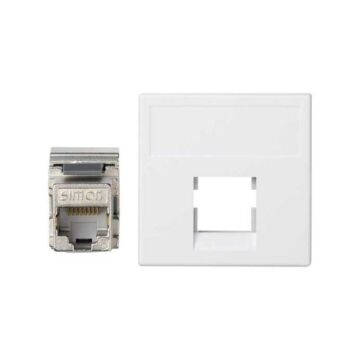Placa v&d plana sg+1 rj45 cat.6 ftp bl.