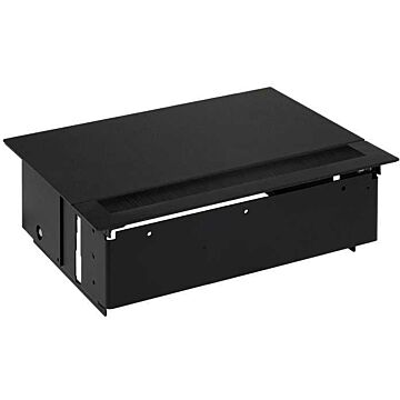 Kit personalizable con tapa y cepillo, cargador 2xusb, 2 schukos y 1 elemento vacío negro s400 indesk