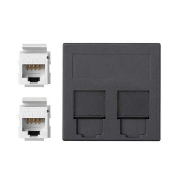 Placa v&d plana cg+2 rj45 cat.6 utp gr.