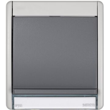 Base de enchufe schuko monobloc 10-16a 250v~ con t.t. lateral con emb. a tornillo para superficie gris simon aqua