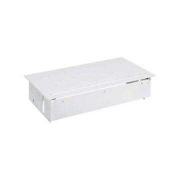 Kit completo con tapa, aleta metálica, 4 bases de enchufe schuko y placa para 4 conectores rj45 blanco s400 indesk