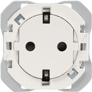 Base de enchufe schuko clean 16a 250 v~ con sistema de embornamiento a tornillo blanco simon 270