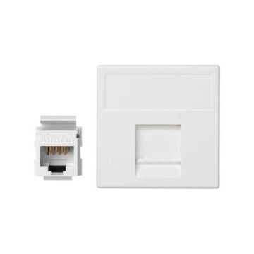 Placa v&d plana cg+1 rj45 cat.5e utp bl.